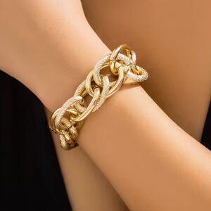 New! Chunky 2 tone Gold Chain bracket adjustable